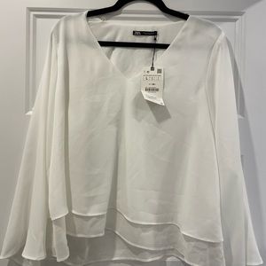 White zara blouse